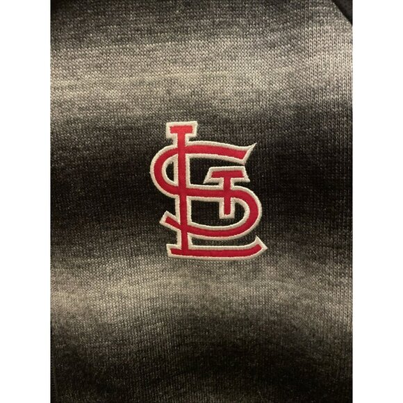 St Louis Cardinals Carl Banks L Sweater Jacket Black Gray Baseball Embroidered - Picture 4 of 7